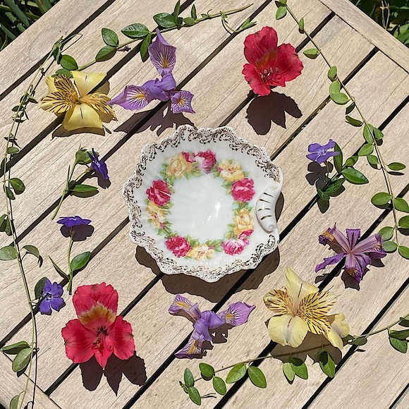 Prussia B Royal Chelsea Floral Dish Vintage Scalloped Candy Trinkets - Picture 6 of 16